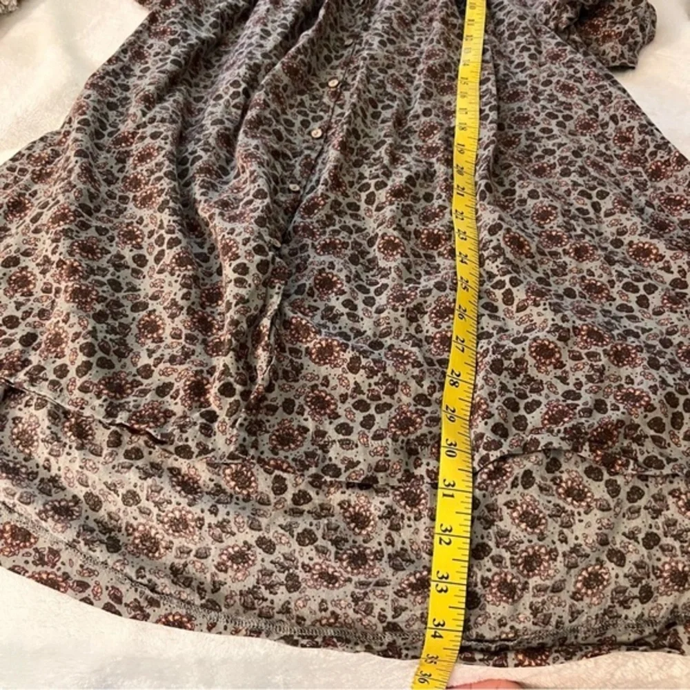 INTIMATELY FREE PEOPLE Brown Floral Button Down Tunic Dress Size‎ Small